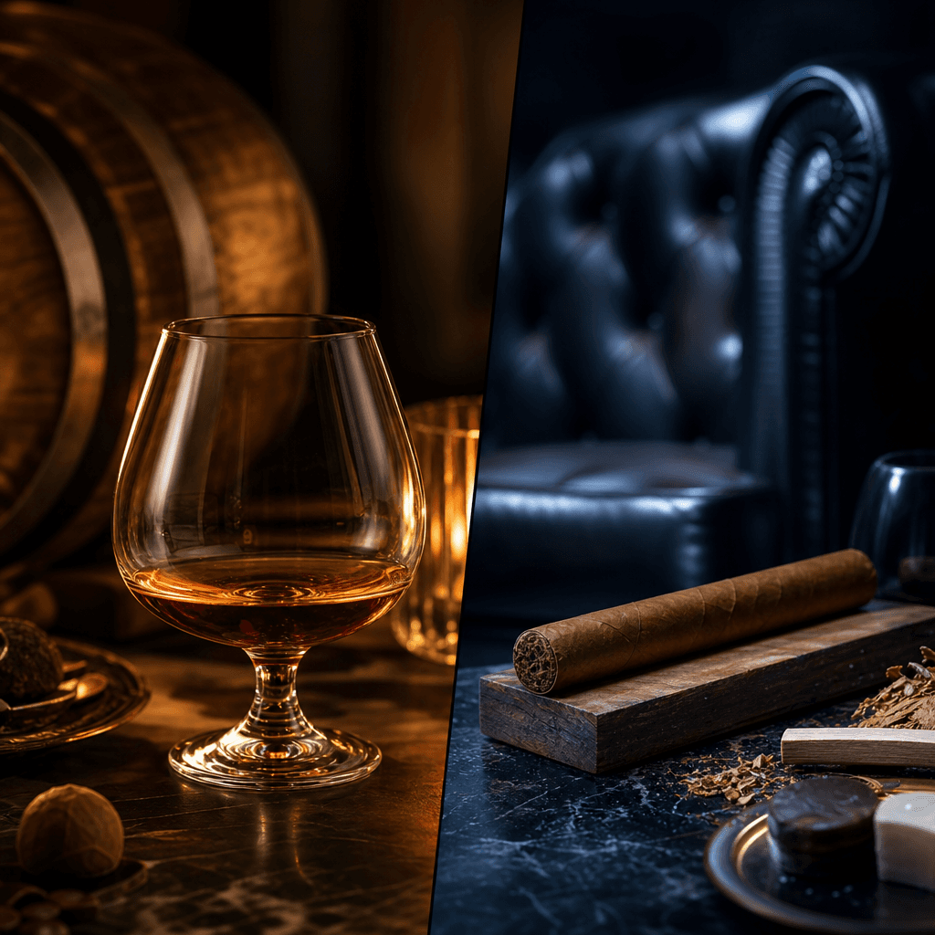 雪茄 × 年份 Cognac / Armagnac 配對深度:Grande Champagne 一級產區、Hors d'Âge 30+ 年級別、與業界廣泛討論的紳士甜點時刻
