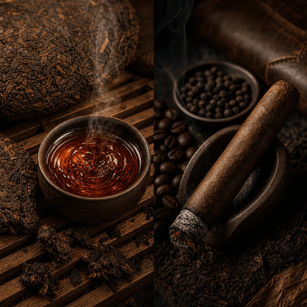 普洱熟茶渥堆工藝解析:陳香與土壤的深度,搭配 Partagás Serie D No.4 的泥土共振