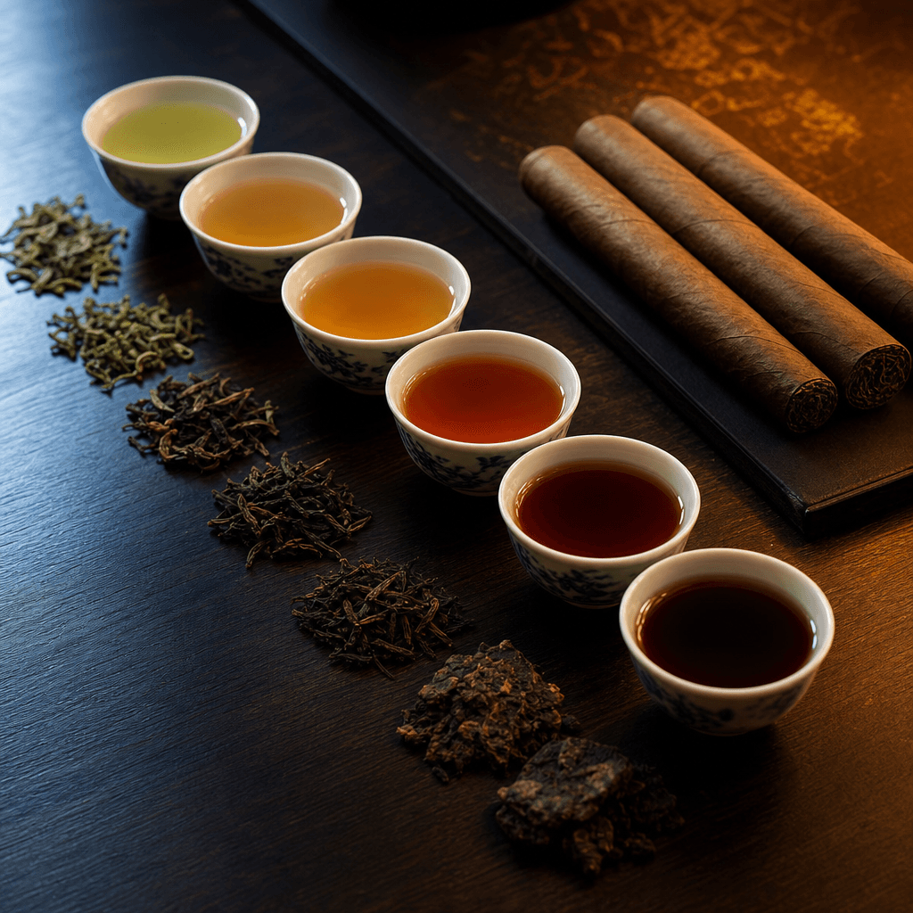 六大茶類完整指南:發酵度光譜從綠茶到普洱,與雪茄搭配的風味總覽
