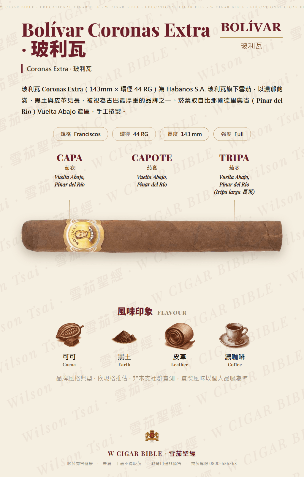Bolívar Coronas Extra · 玻利瓦