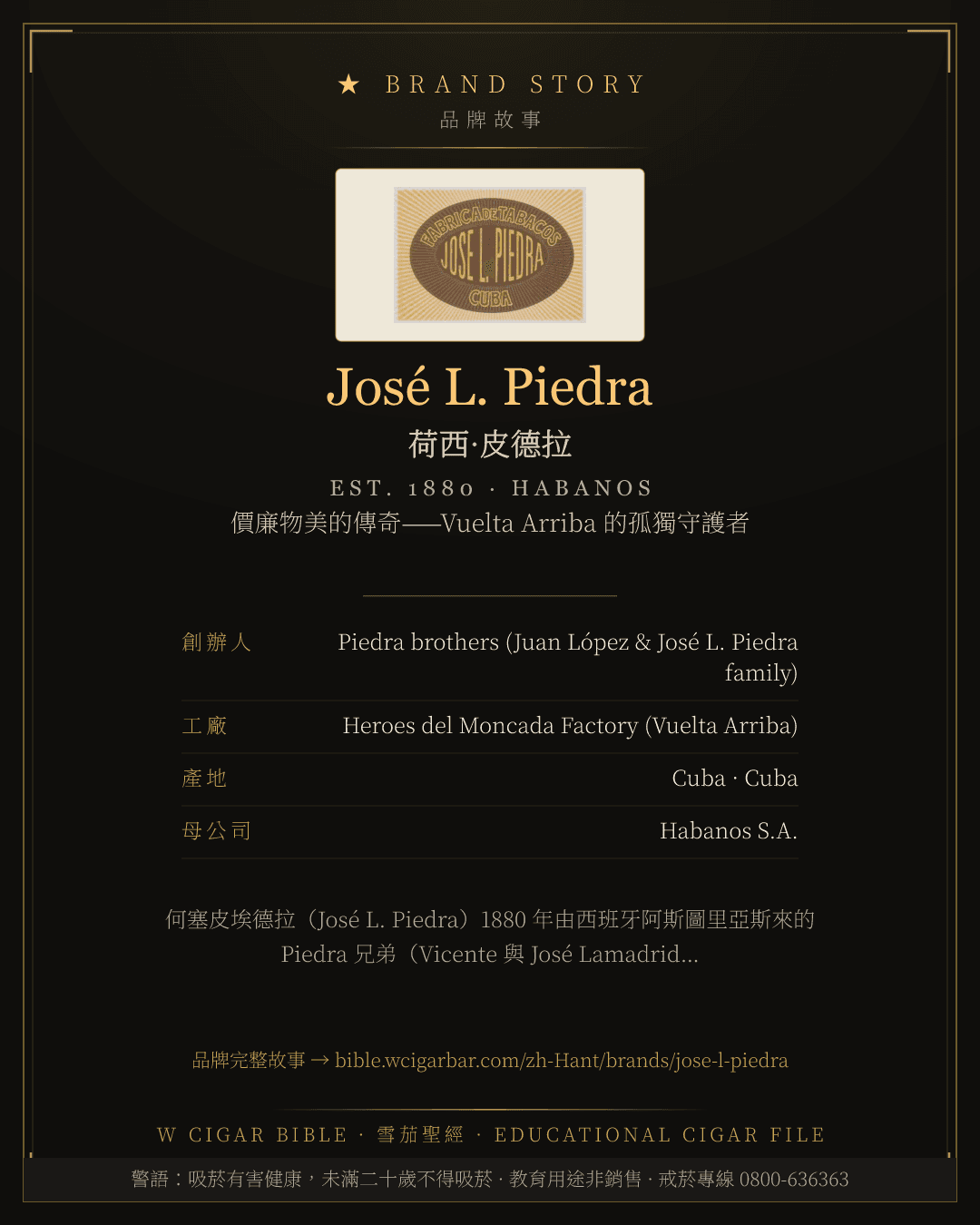 José L. Piedra · 荷西·皮德拉 品牌故事