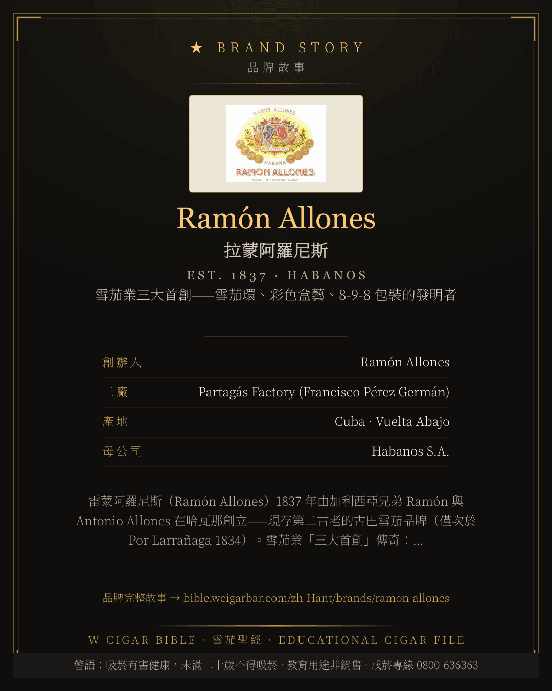 Ramón Allones · 拉蒙阿羅尼斯 品牌故事