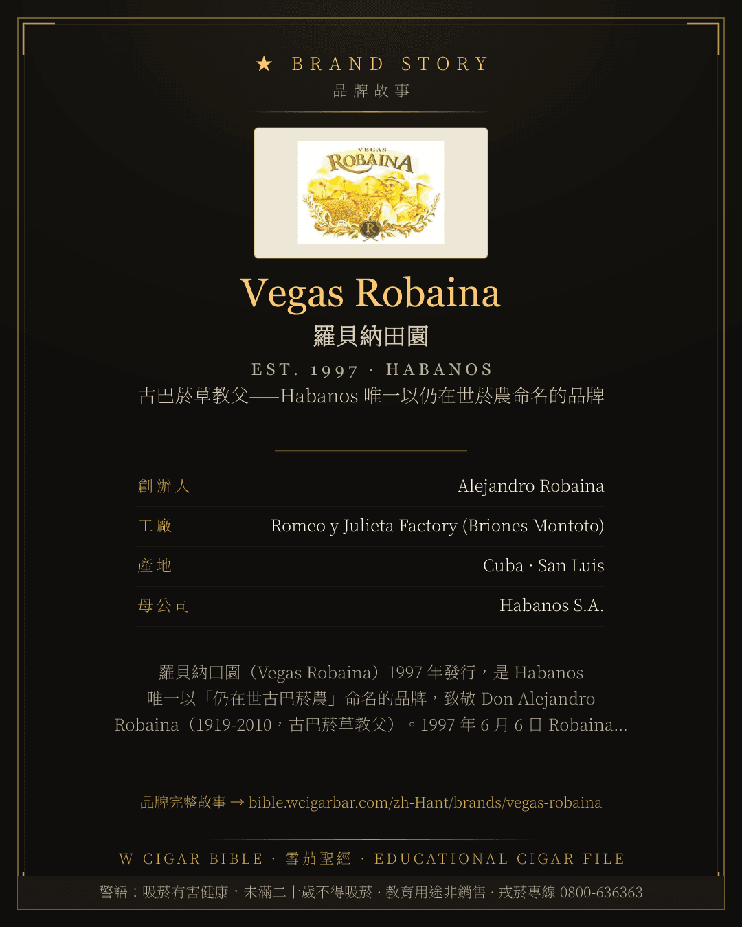 Vegas Robaina · 羅貝納田園 品牌故事