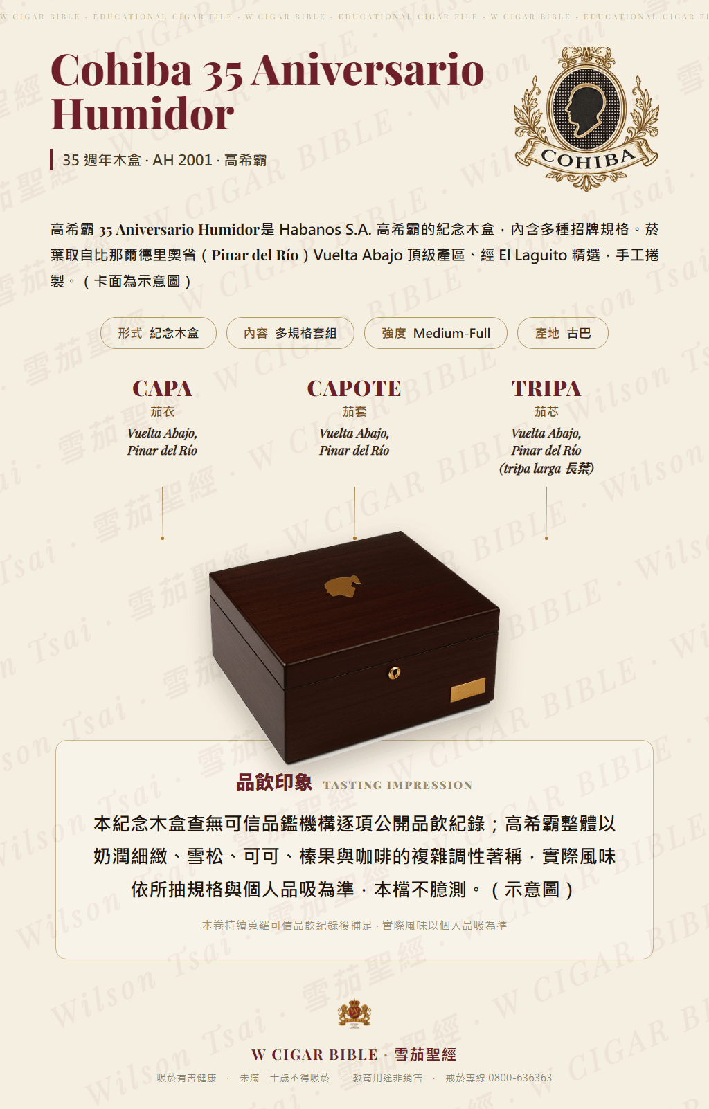 Cohiba 35 Aniversario Humidor · AH 2001 · 高希霸