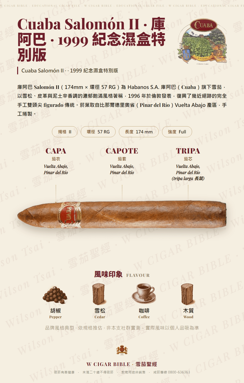 Cuaba Salomón II · 庫阿巴 · 1999 紀念濕盒特別版