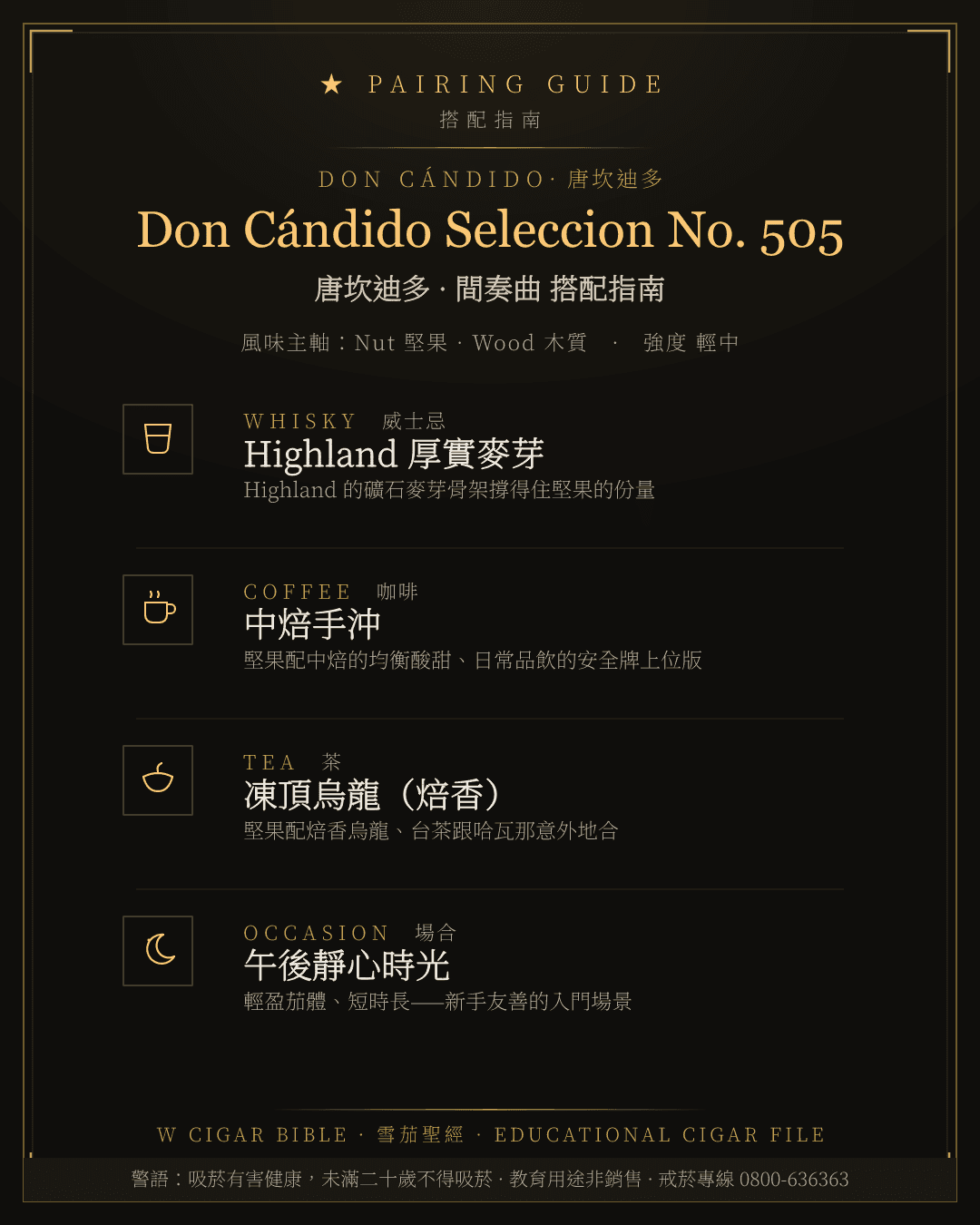 Don Cándido Seleccion No. 505 搭配指南 · 唐坎迪多