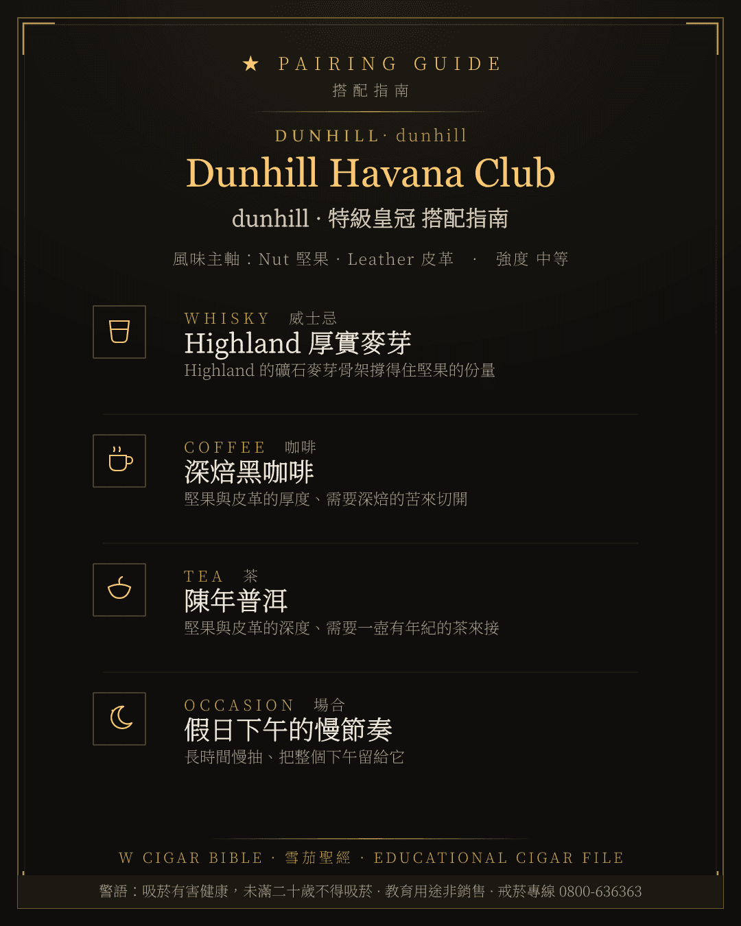 Dunhill Havana Club 搭配指南 · dunhill