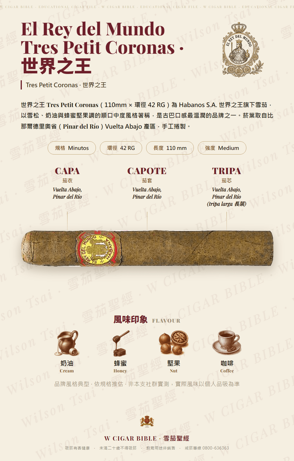 El Rey del Mundo Tres Petit Coronas · 世界之王