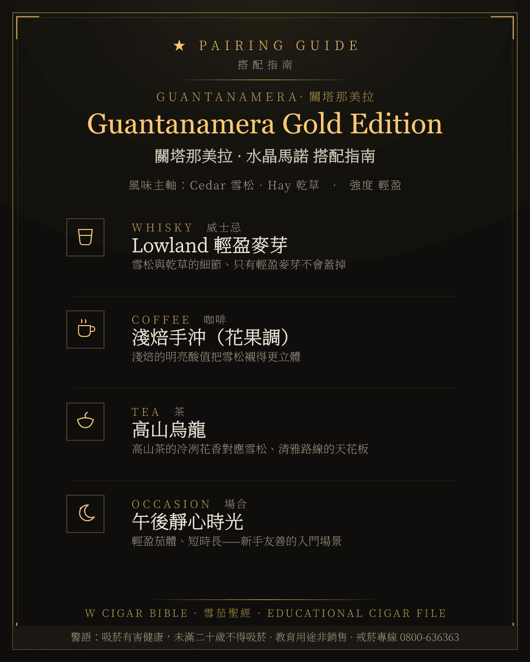 Guantanamera Gold Edition 搭配指南 · 關塔那美拉