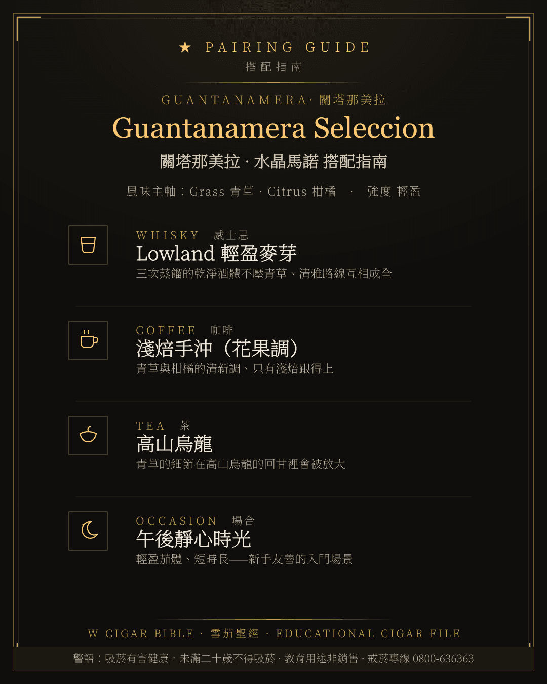Guantanamera Seleccion 搭配指南 · 關塔那美拉
