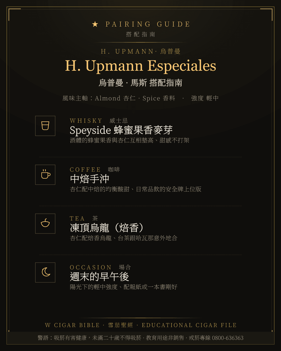 H. Upmann Especiales 搭配指南 · 烏普曼