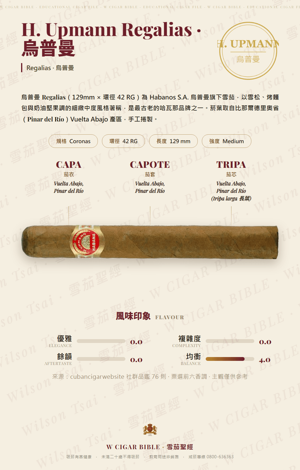 H. Upmann Regalias · 烏普曼