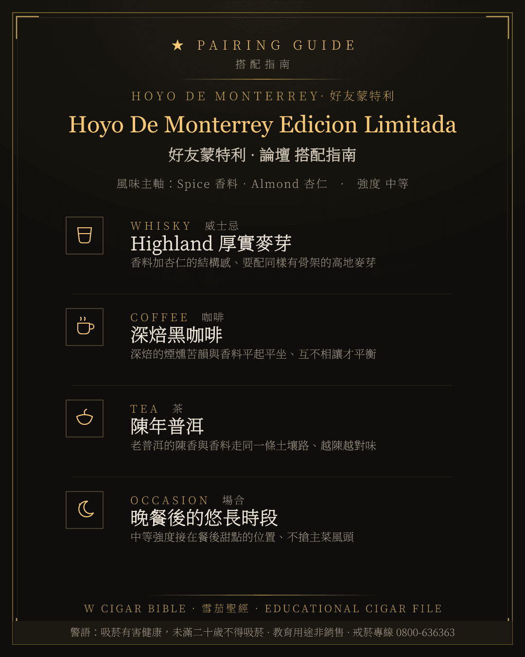 Hoyo De Monterrey Edicion Limitada 搭配指南 · 好友蒙特利