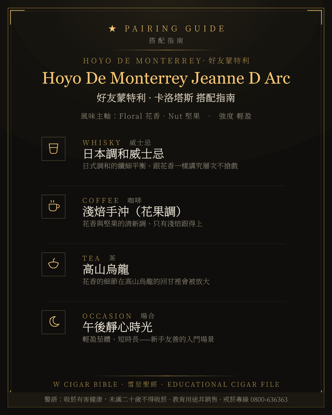 Hoyo De Monterrey Jeanne D Arc 搭配指南 · 好友蒙特利