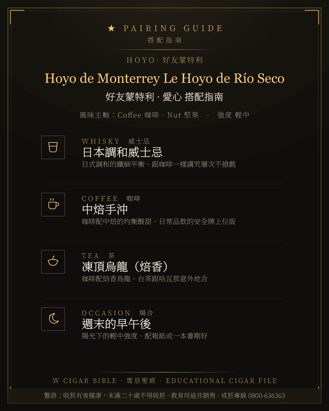 Hoyo de Monterrey Le Hoyo de Río Seco 搭配指南 · 好友蒙特利