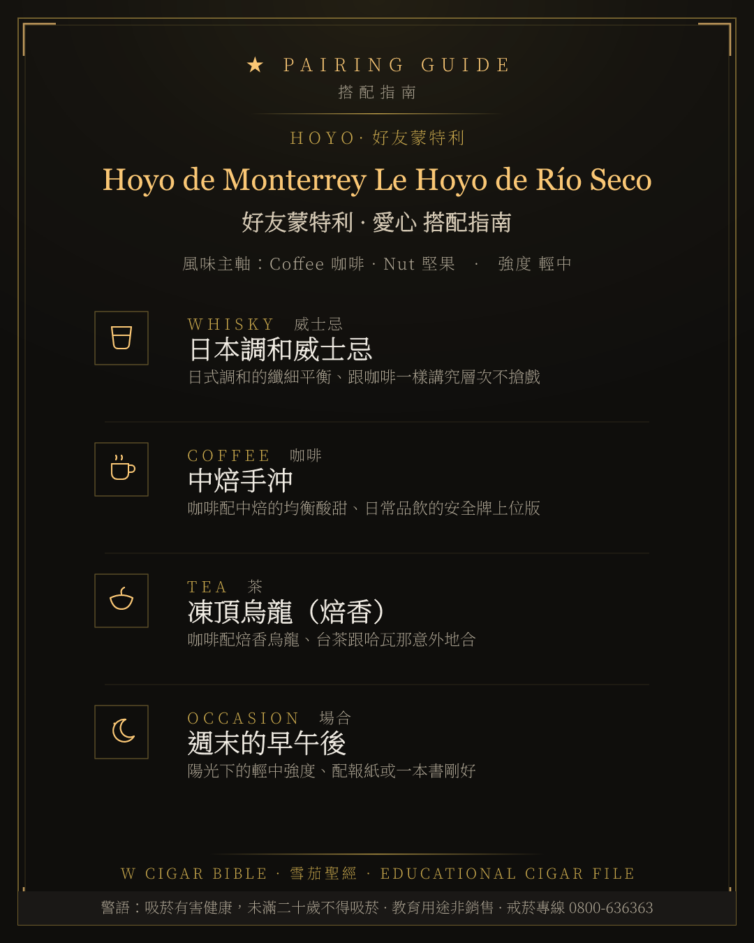 Hoyo de Monterrey Le Hoyo de Río Seco 搭配指南 · 好友蒙特利