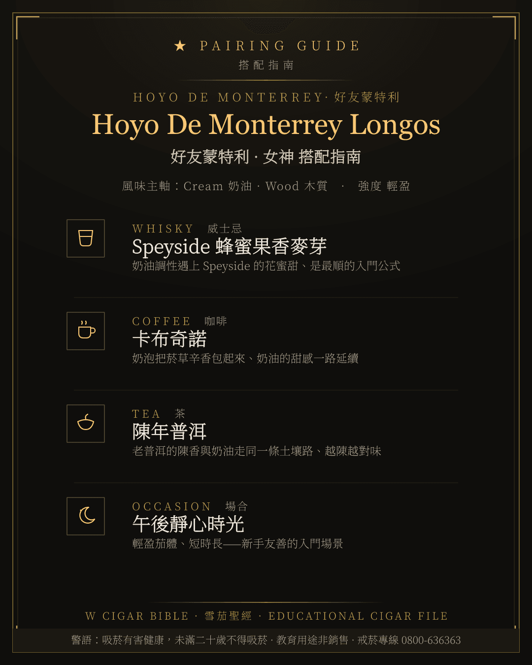 Hoyo De Monterrey Longos 搭配指南 · 好友蒙特利