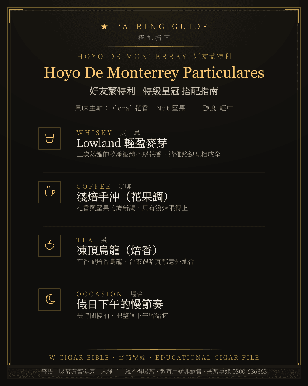 Hoyo De Monterrey Particulares 搭配指南 · 好友蒙特利