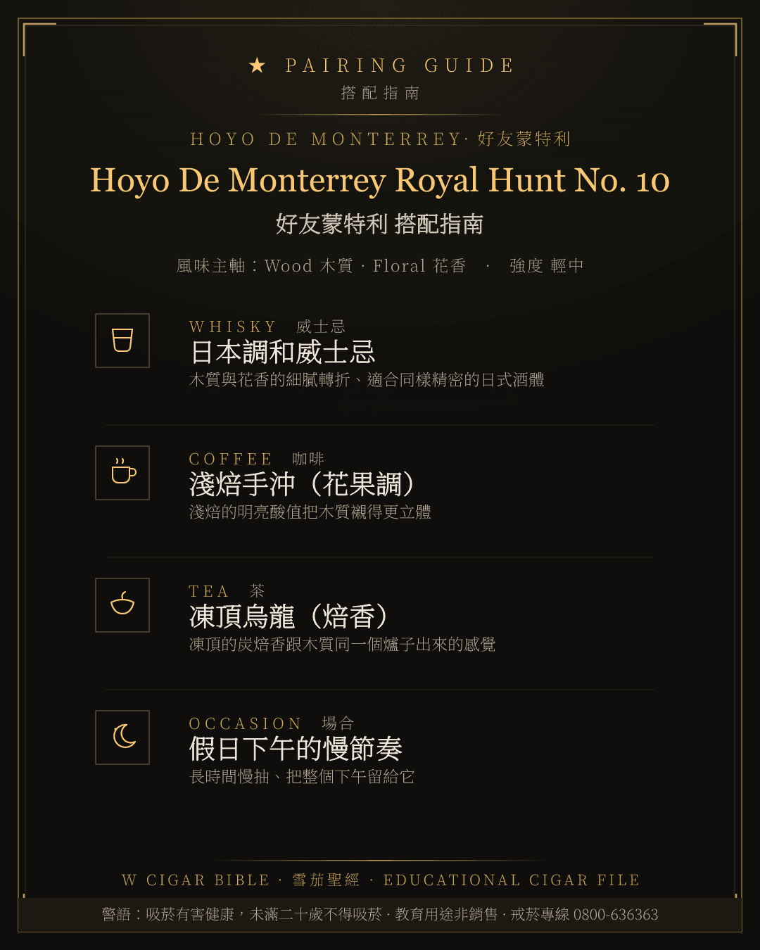 Hoyo De Monterrey Royal Hunt No. 10 搭配指南 · 好友蒙特利
