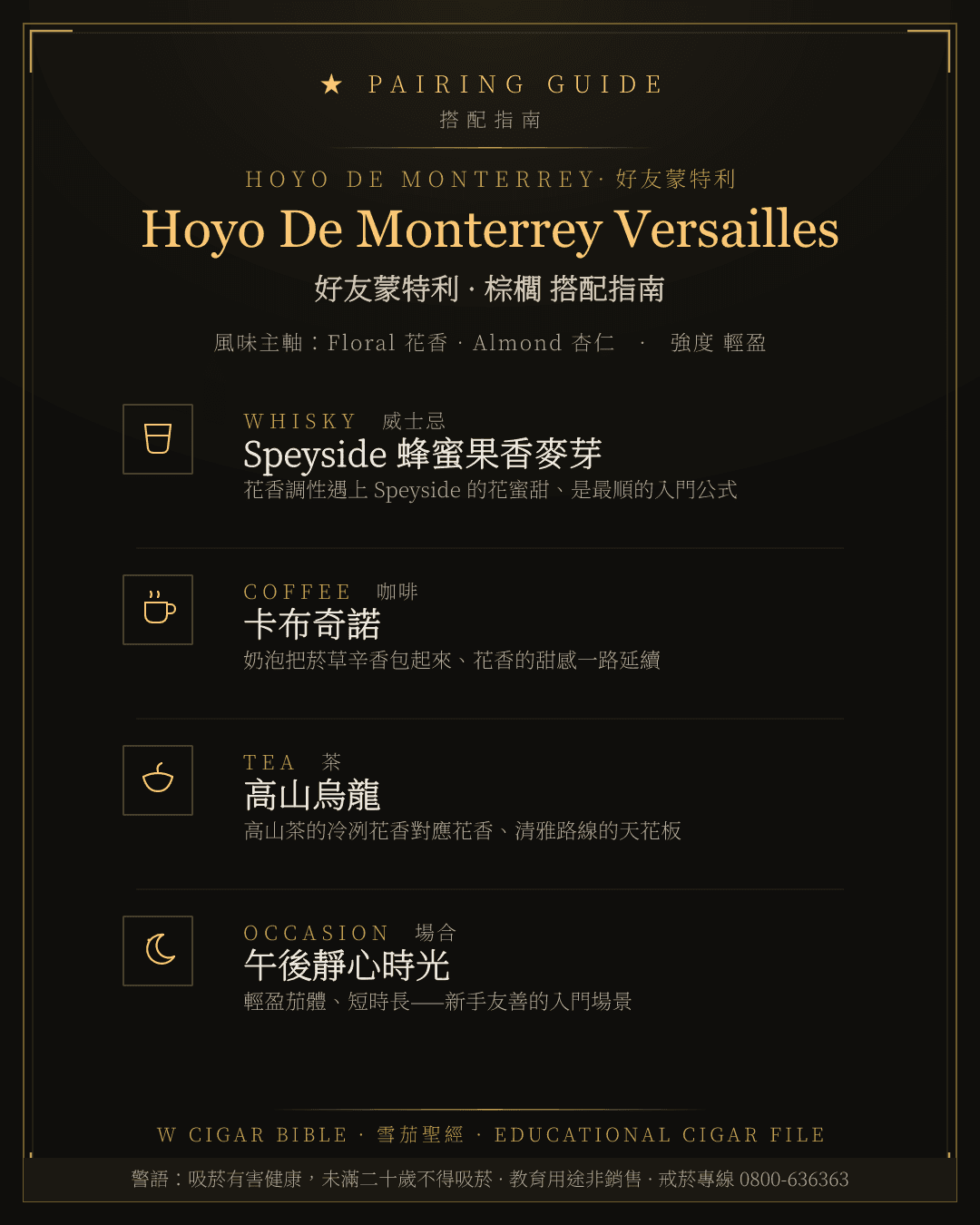 Hoyo De Monterrey Versailles 搭配指南 · 好友蒙特利