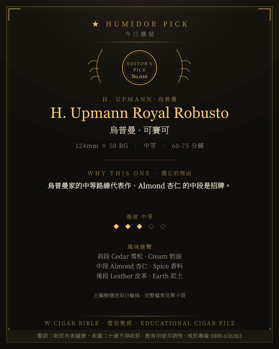 H. Upmann Royal Robusto · 烏普曼 總編輯精選