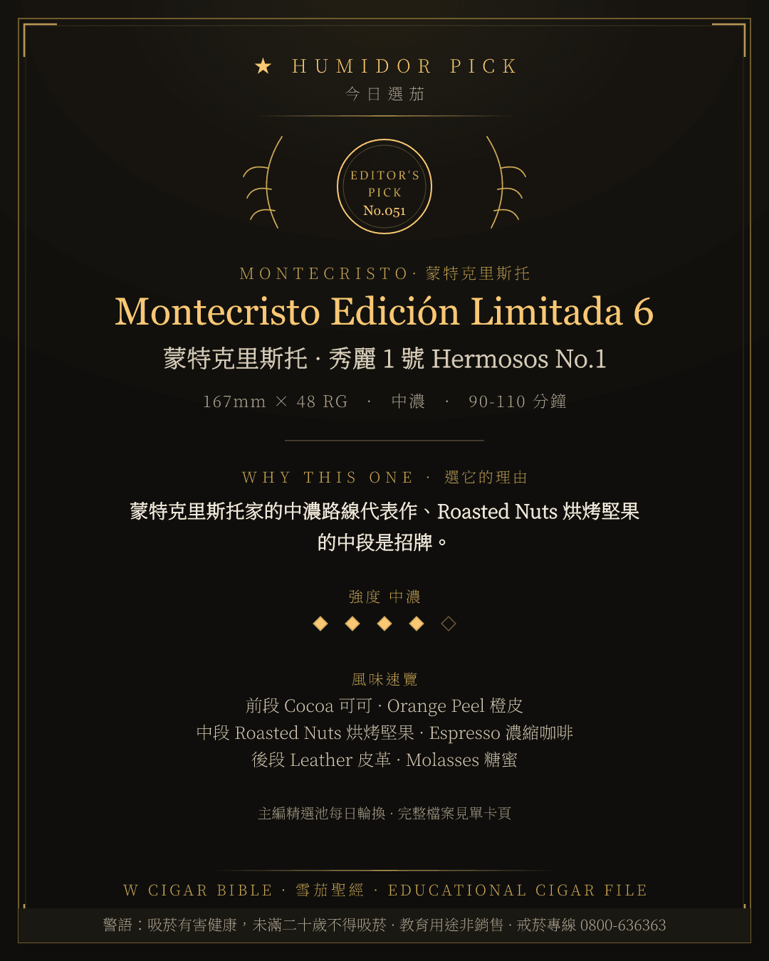 Montecristo Edición Limitada 6 · 蒙特克里斯托 總編輯精選