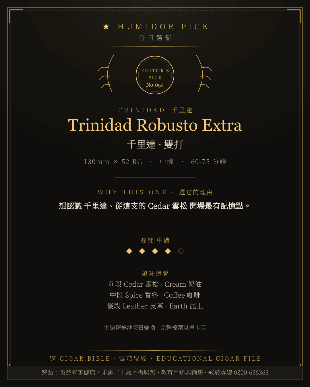 Trinidad Robusto Extra · 千里達 總編輯精選
