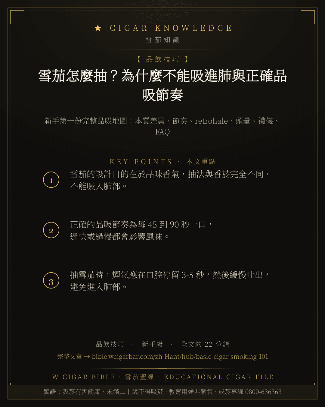 雪茄怎麼抽?為什麼不能吸進肺與正確品吸節奏