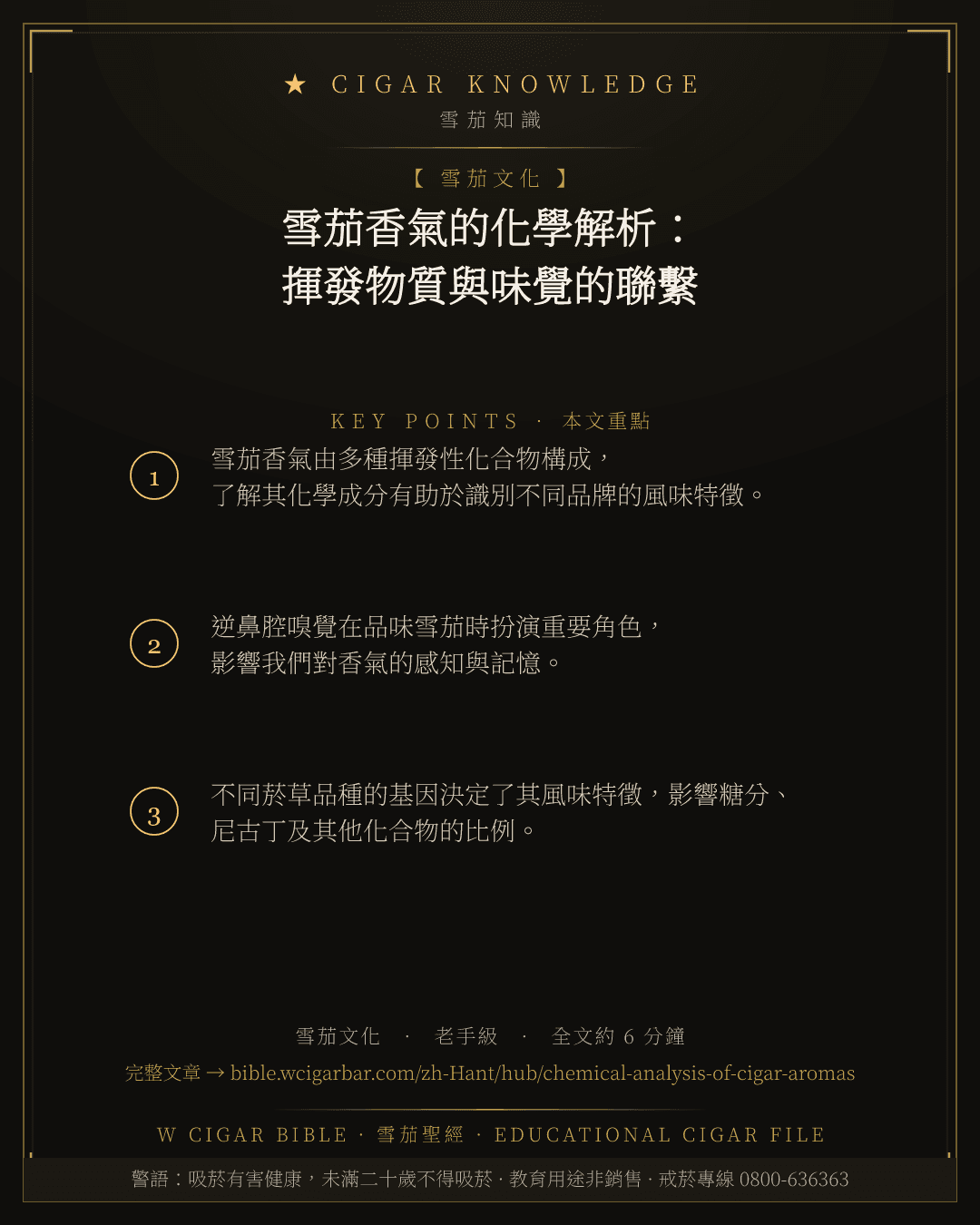 雪茄香氣的化學解析:揮發物質與味覺的聯繫