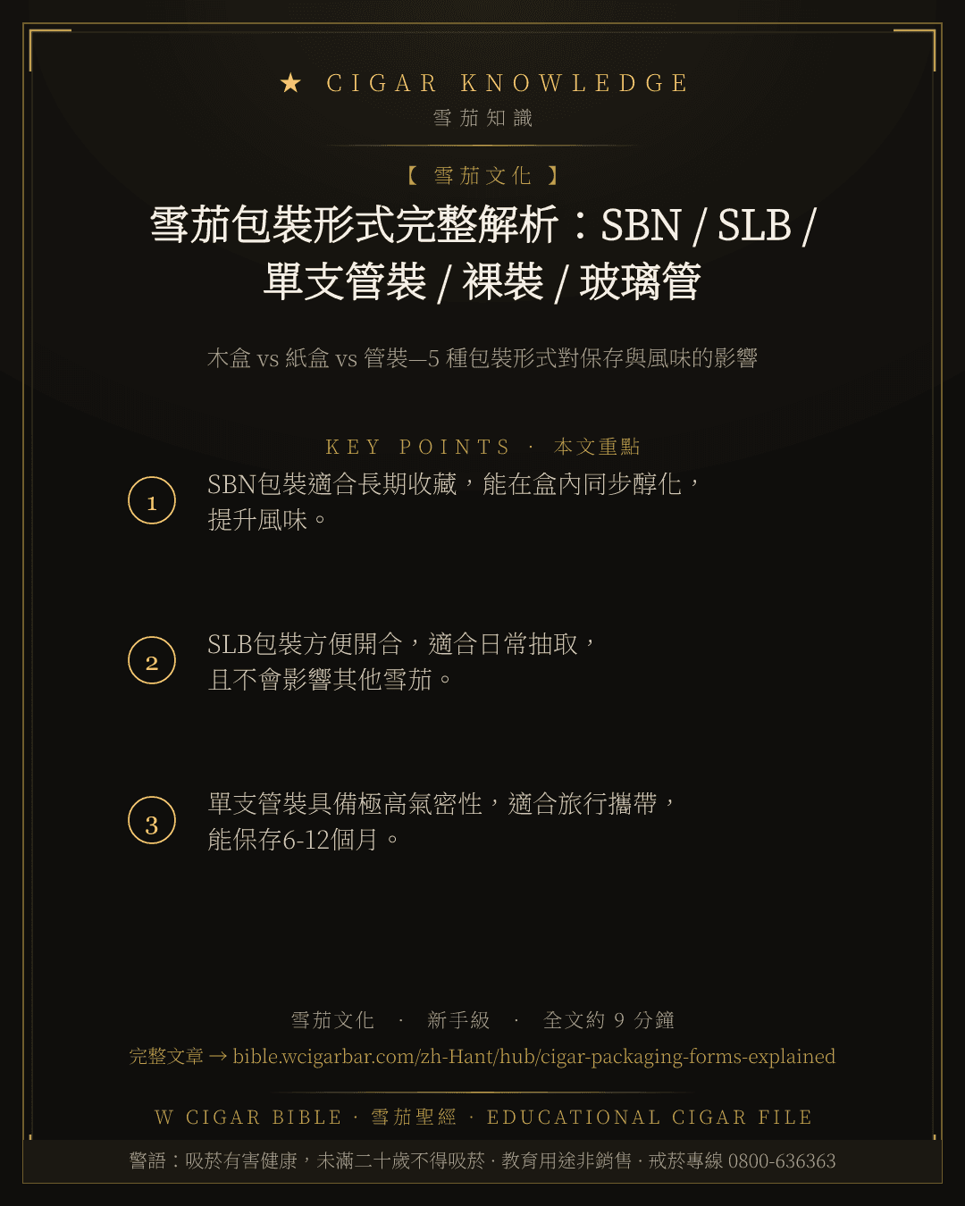 雪茄包裝形式完整解析:SBN / SLB / 單支管裝 / 裸裝 / 玻璃管