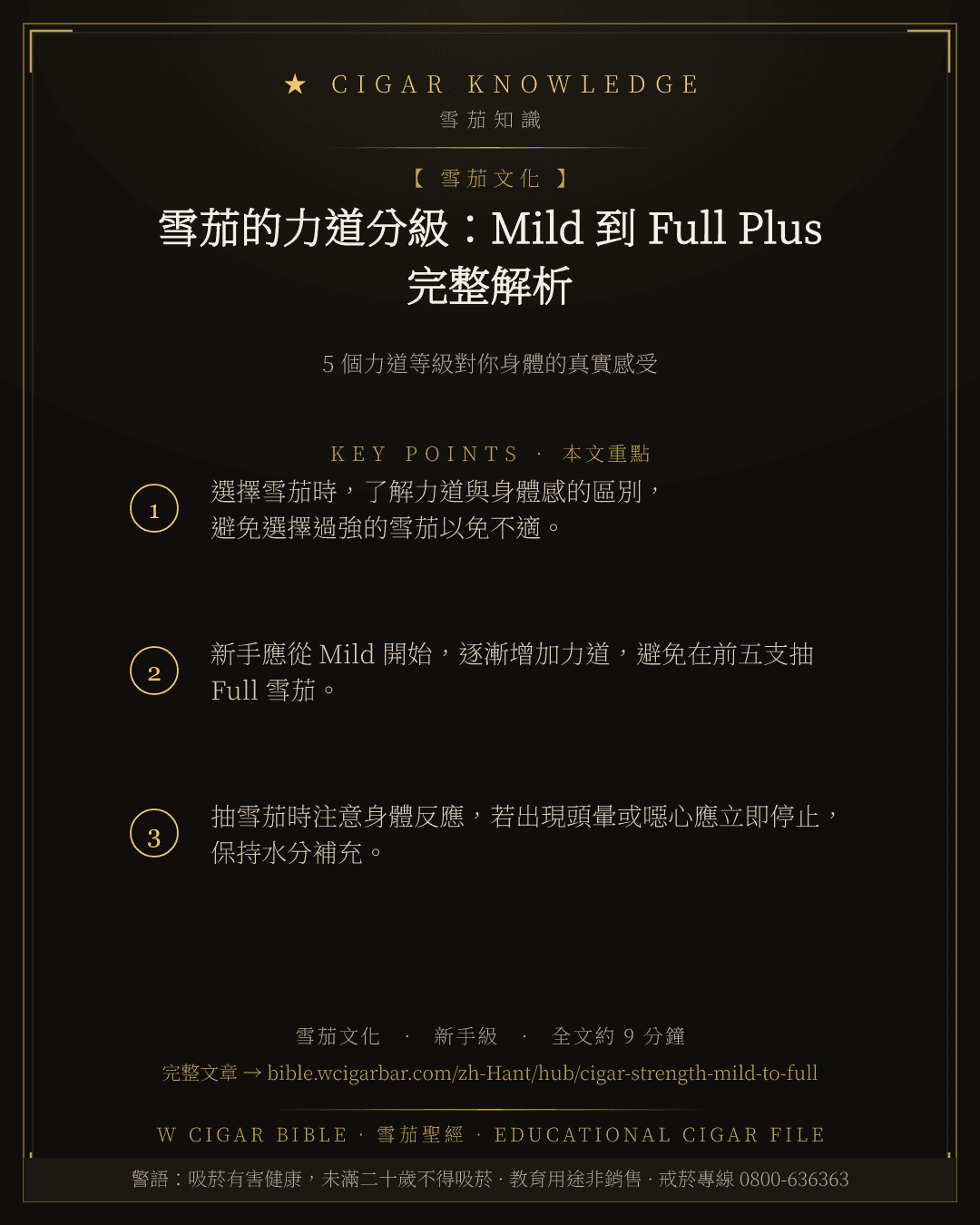 雪茄的力道分級:Mild 到 Full Plus 完整解析