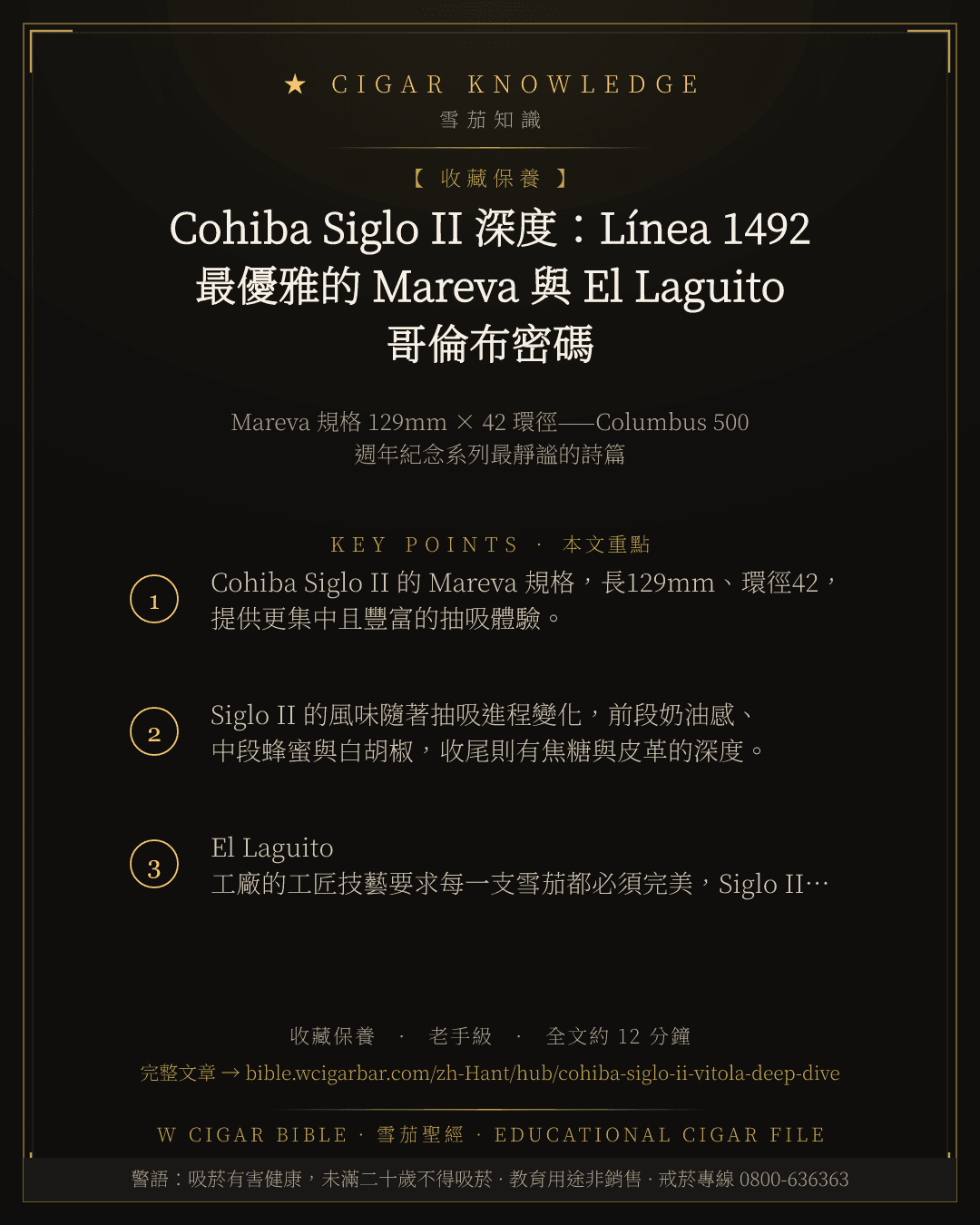 Cohiba Siglo II 深度:Línea 1492 最優雅的 Mareva 與 El Laguito 哥倫布密碼