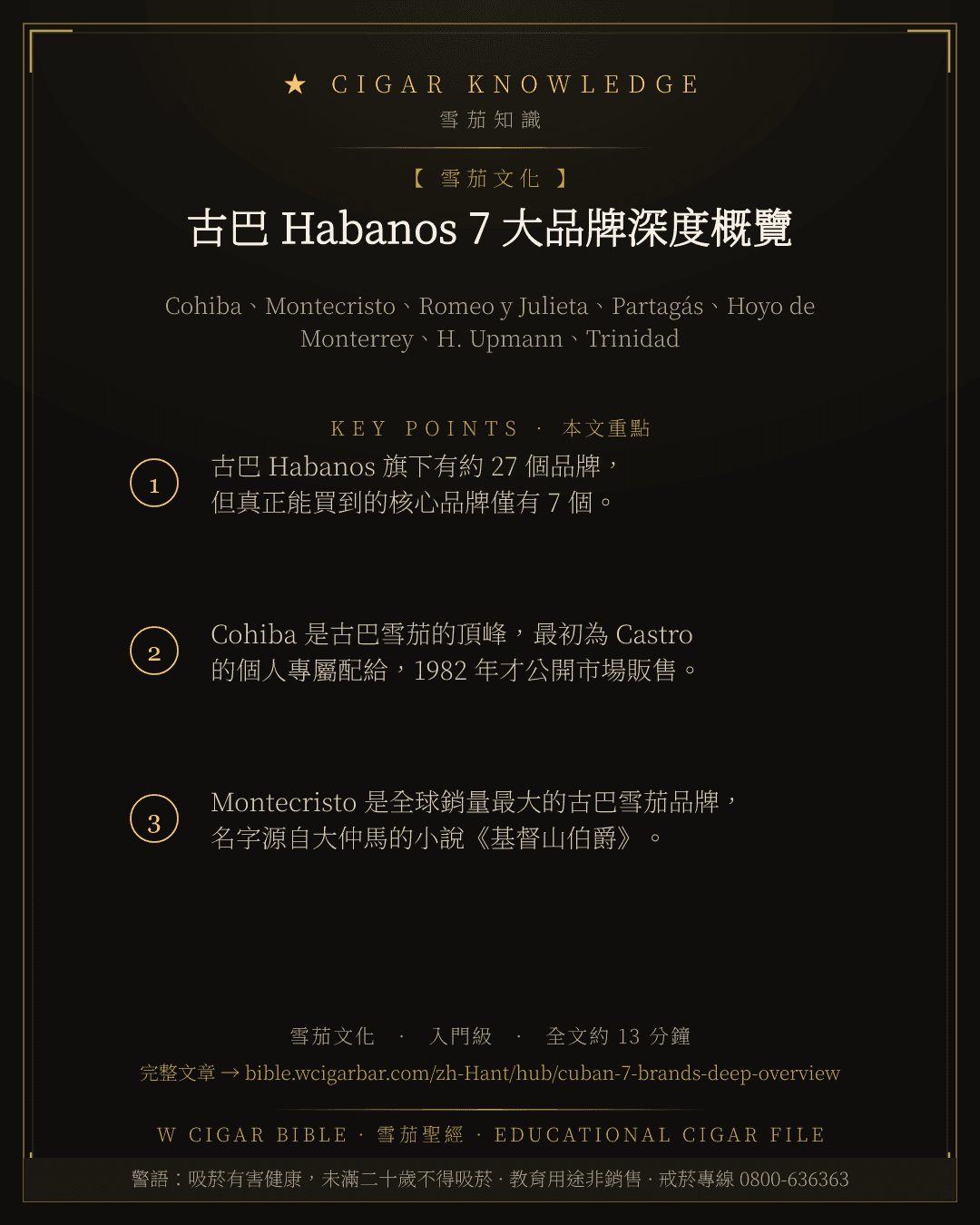 古巴 Habanos 7 大品牌深度概覽