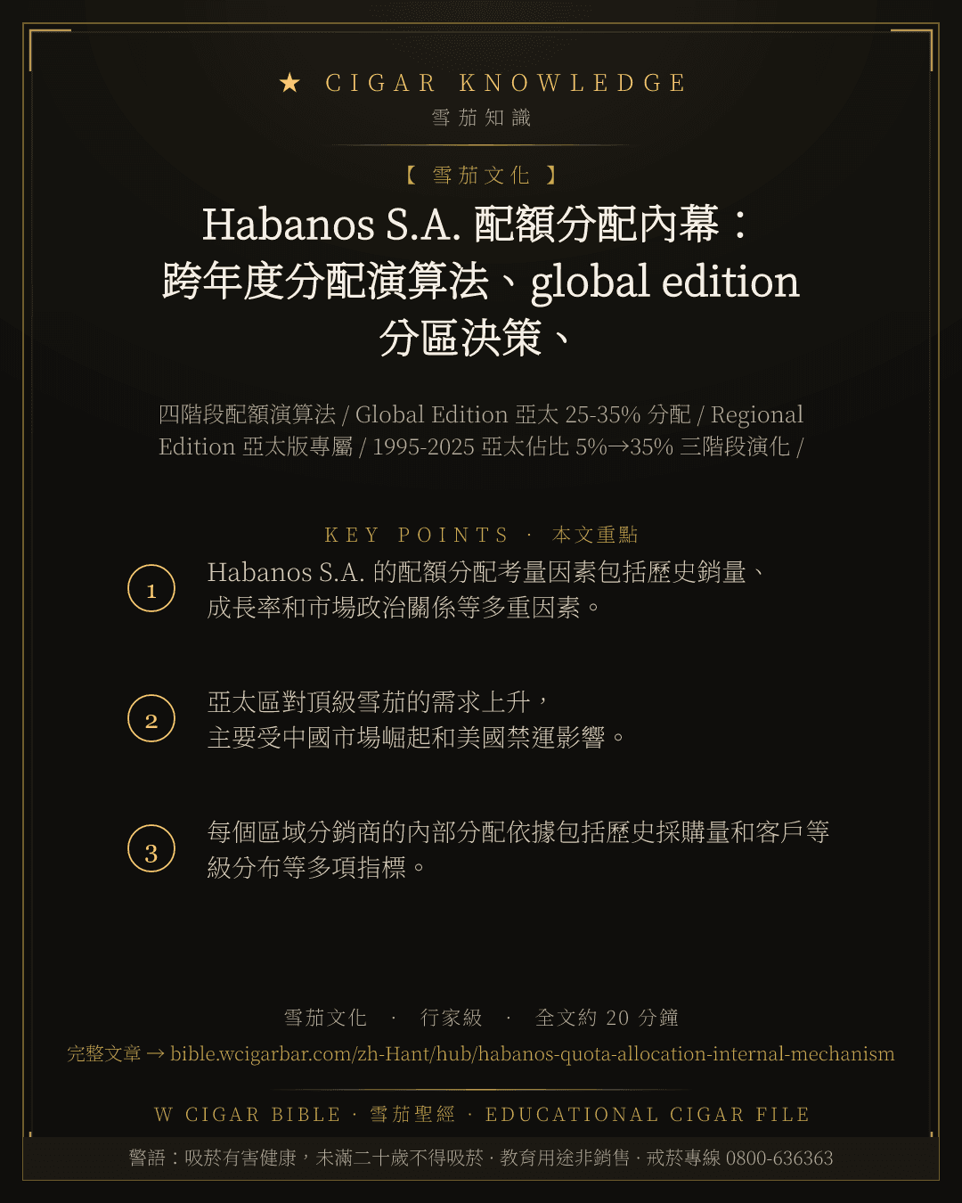 Habanos S.A. 配額分配內幕:跨年度分配演算法、global edition 分區決策、與業界廣泛流傳的亞太佔比動態變化
