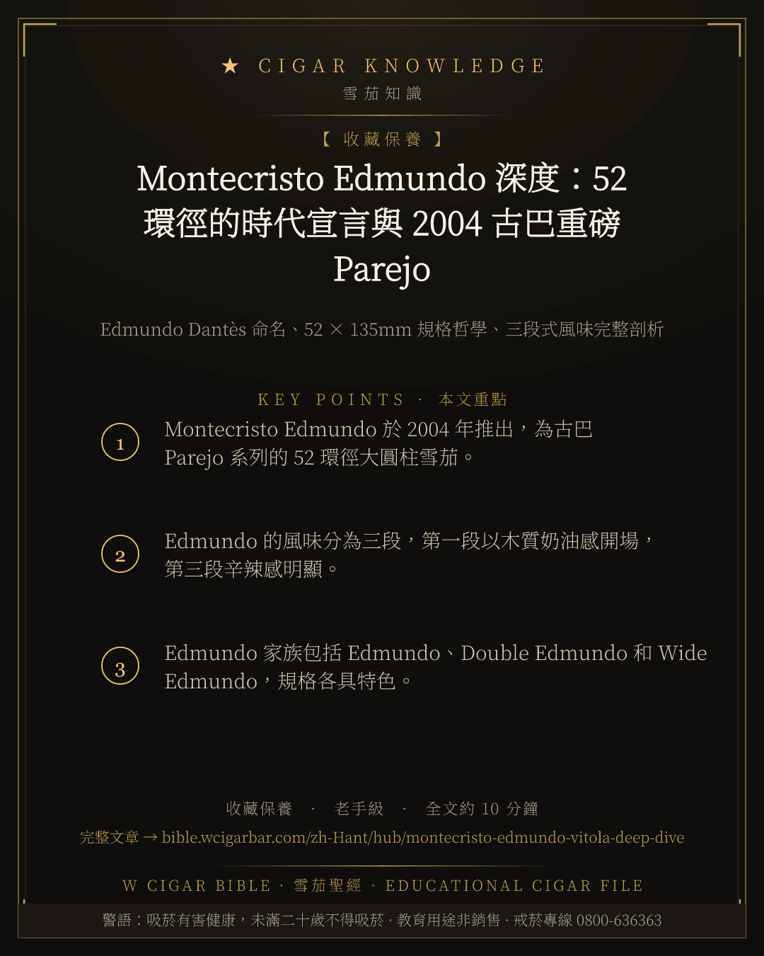 Montecristo Edmundo 深度:52 環徑的時代宣言與 2004 古巴重磅 Parejo