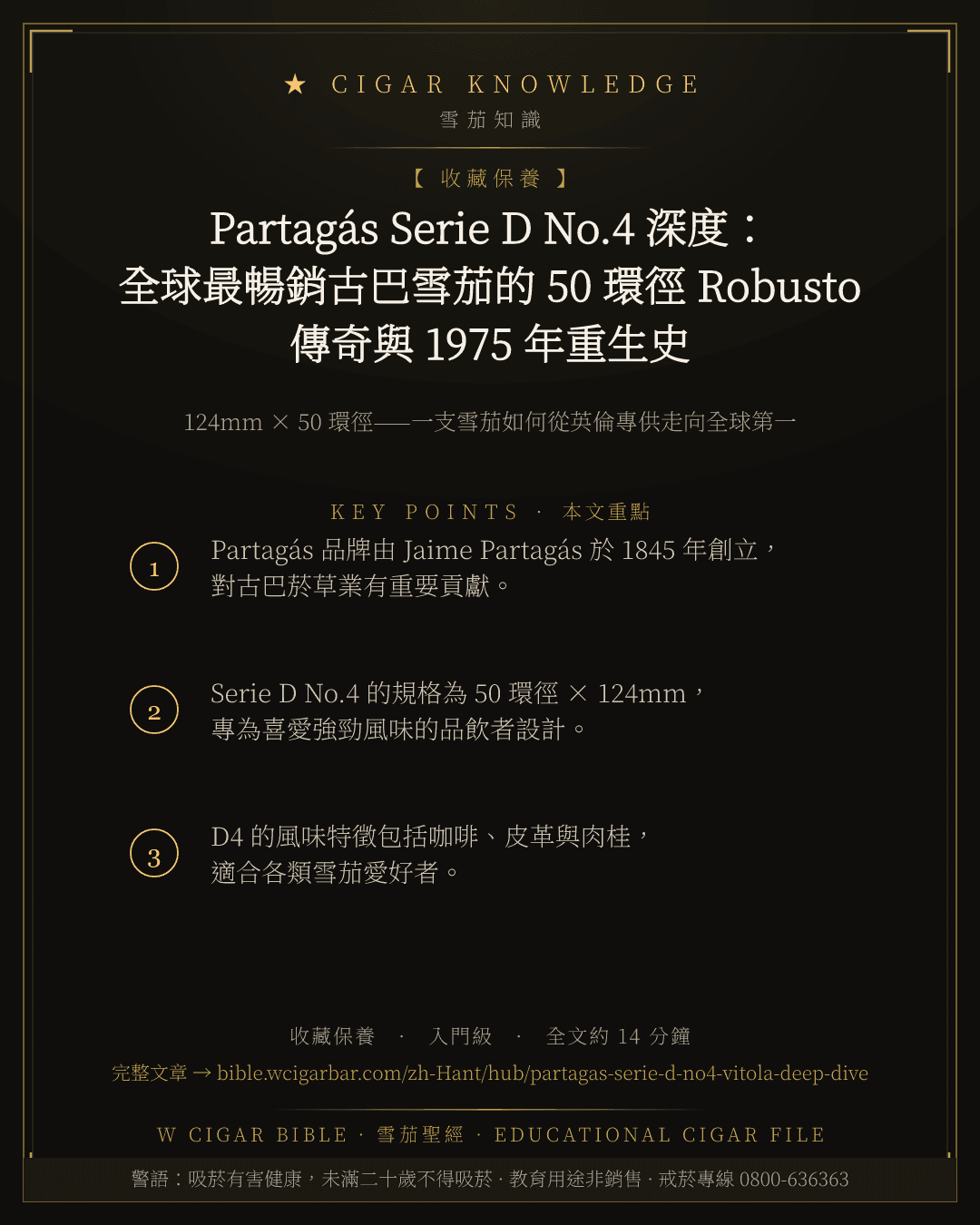 Partagás Serie D No.4 深度:全球最暢銷古巴雪茄的 50 環徑 Robusto 傳奇與 1975 年重生史