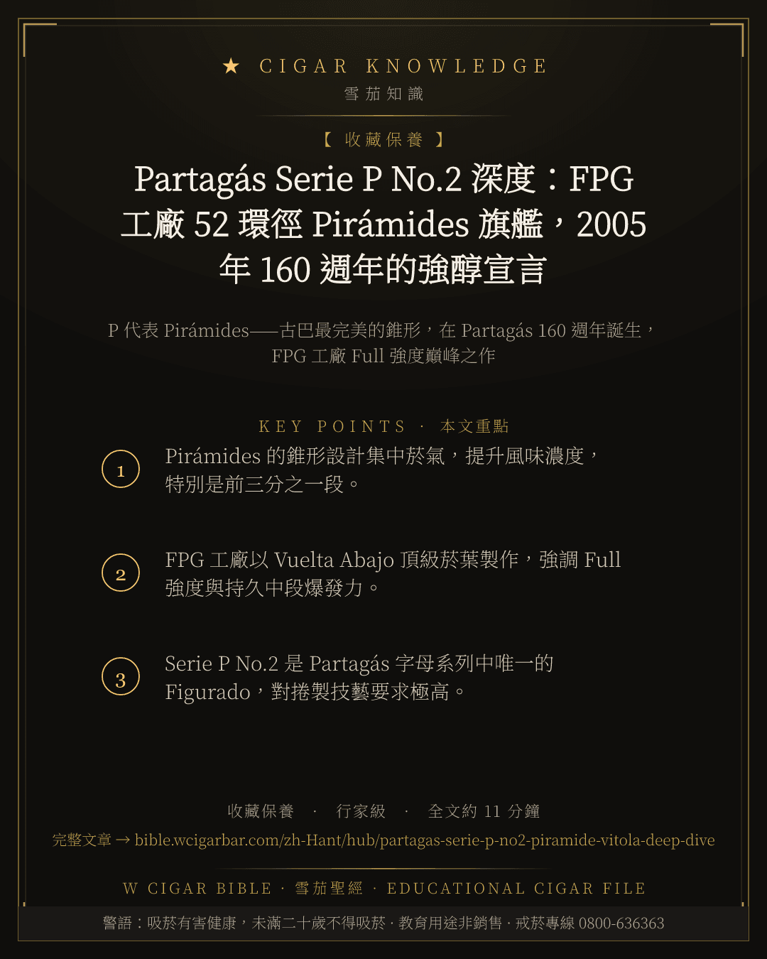 Partagás Serie P No.2 深度:FPG 工廠 52 環徑 Pirámides 旗艦,2005 年 160 週年的強醇宣言