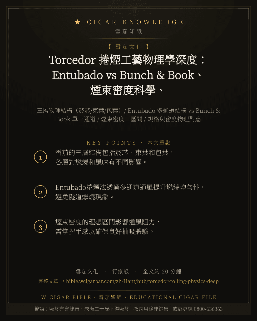 Torcedor 捲煙工藝物理學深度:Entubado vs Bunch & Book、煙束密度科學、與業界廣泛討論的捲煙手感物理學