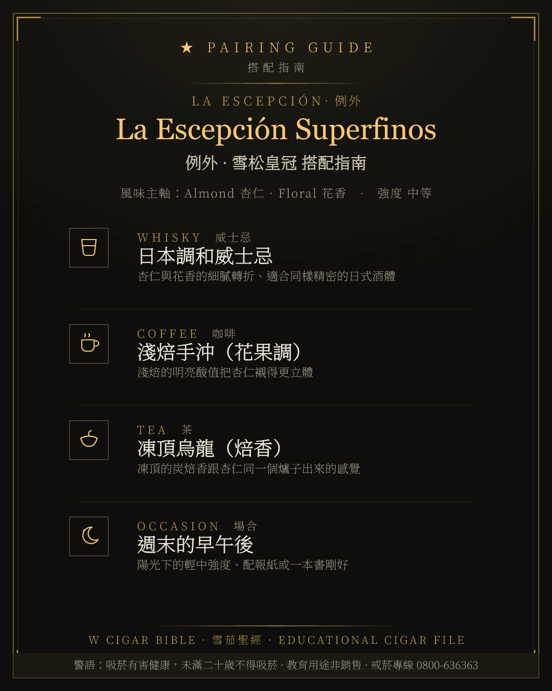 La Escepción Superfinos 搭配指南 · 例外