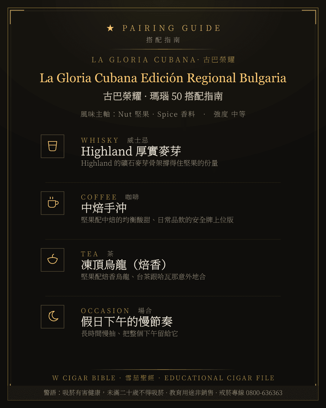 La Gloria Cubana Edición Regional Bulgaria 搭配指南 · 古巴榮耀