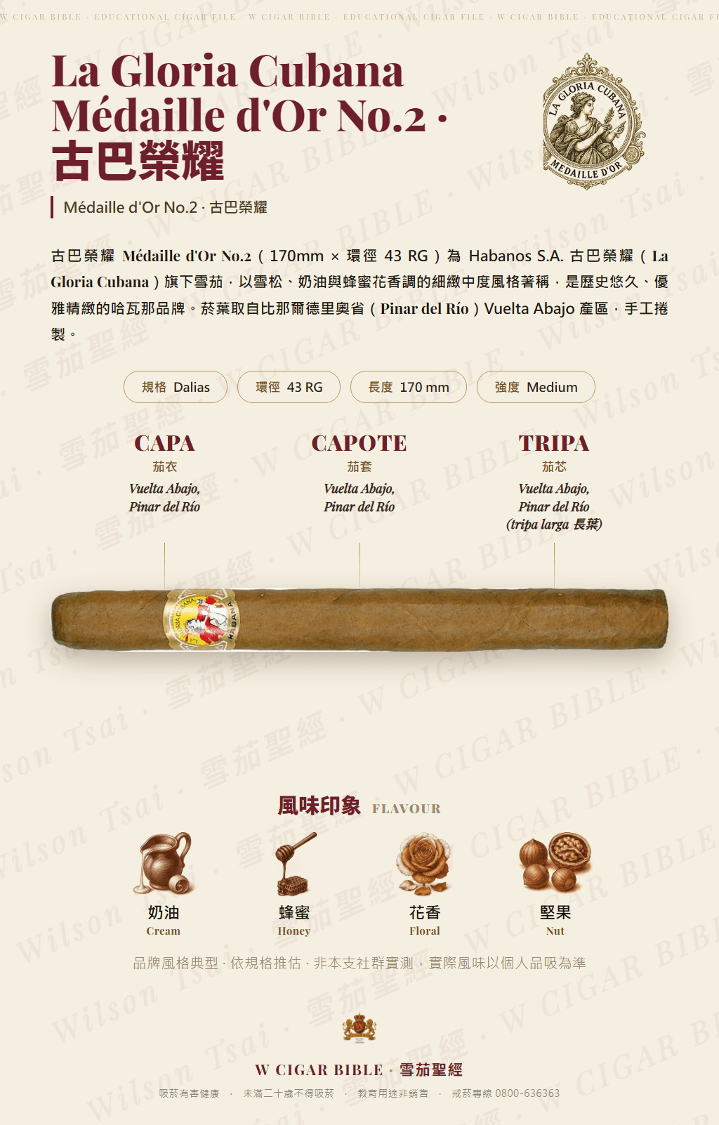 La Gloria Cubana Médaille d'Or No.2 · 古巴榮耀
