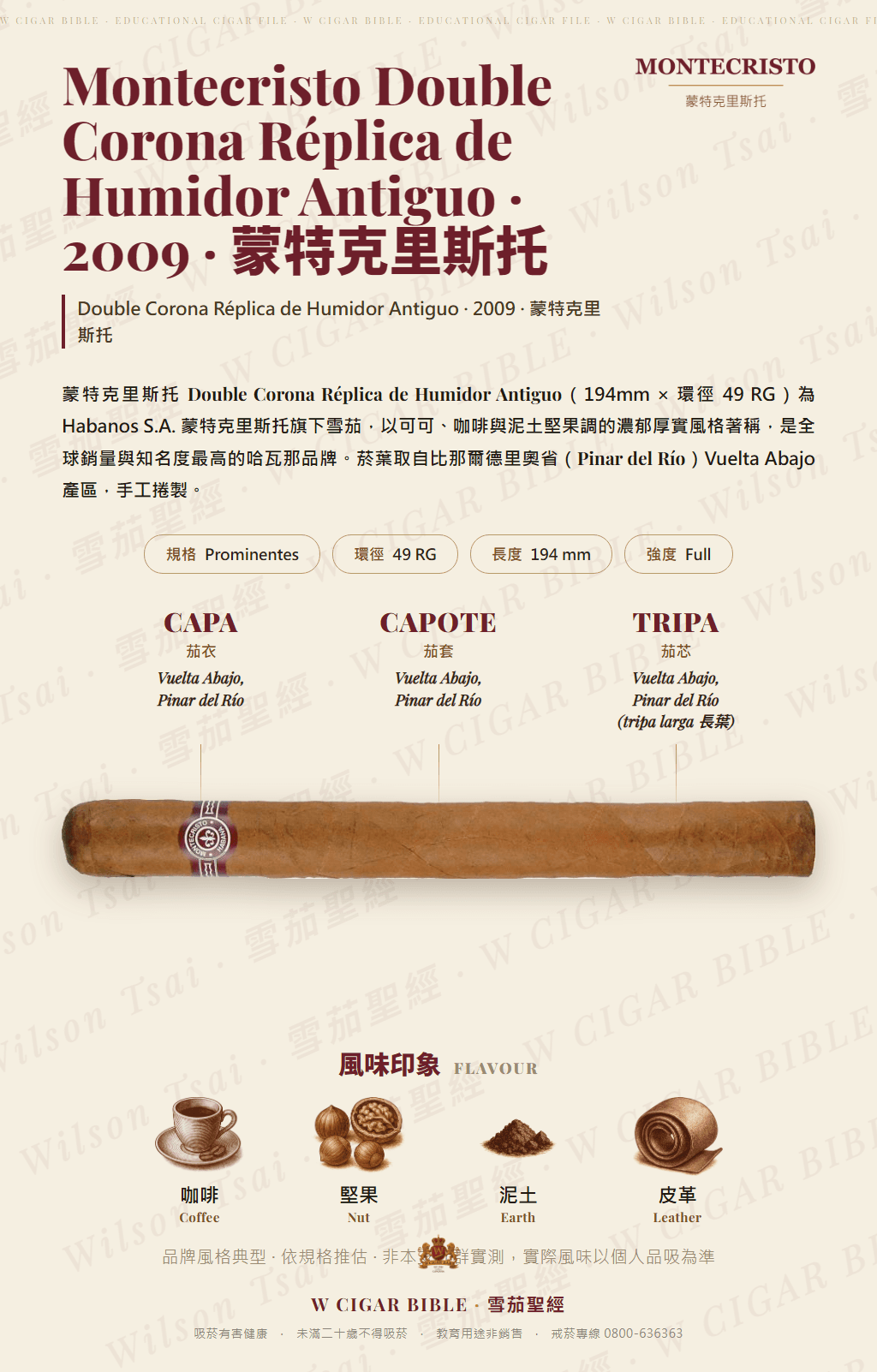 Montecristo Double Corona Réplica de Humidor Antiguo · 2009 · 蒙特克里斯托