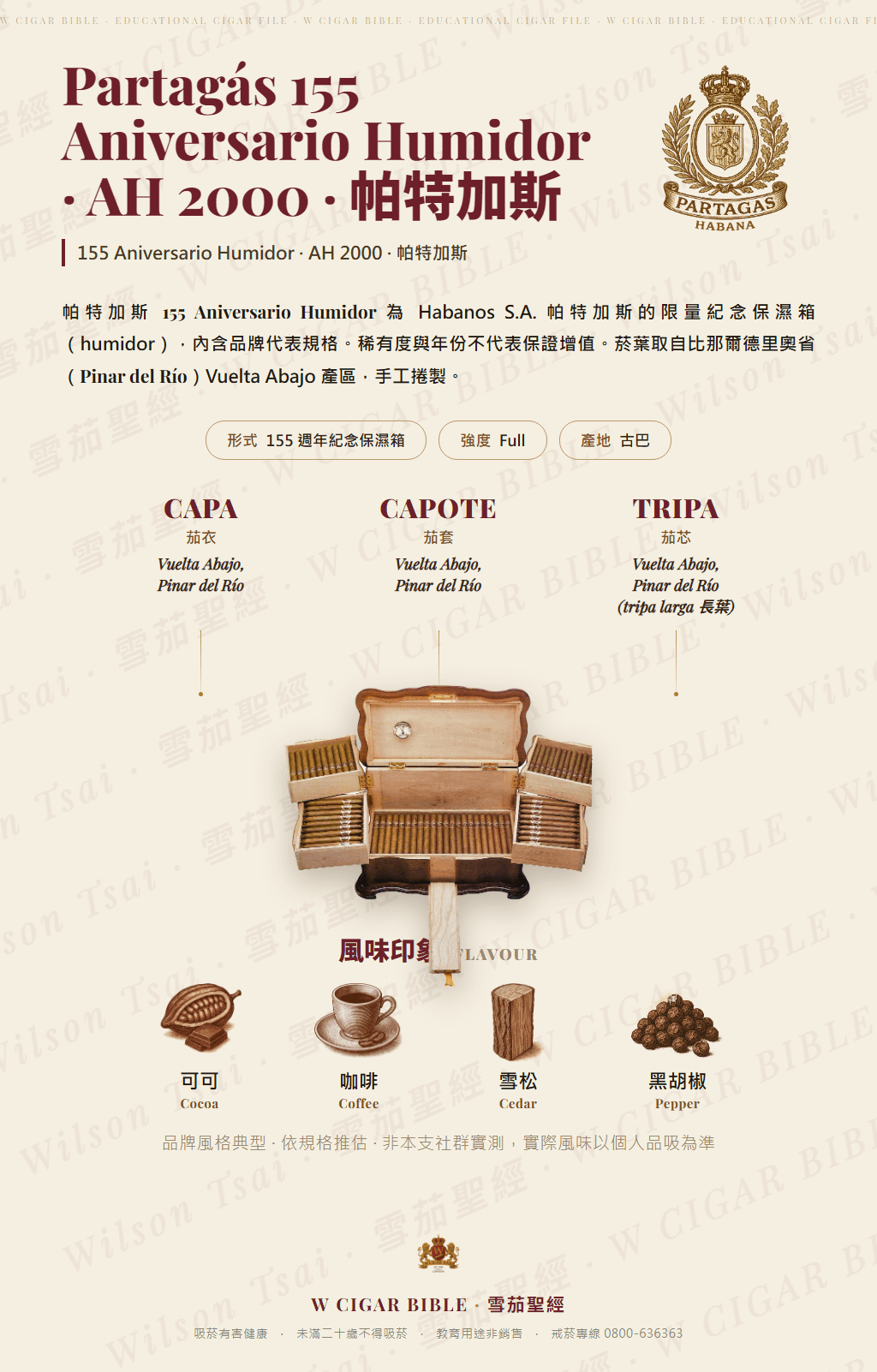 Partagás 155 Aniversario Humidor · AH 2000 · 帕特加斯
