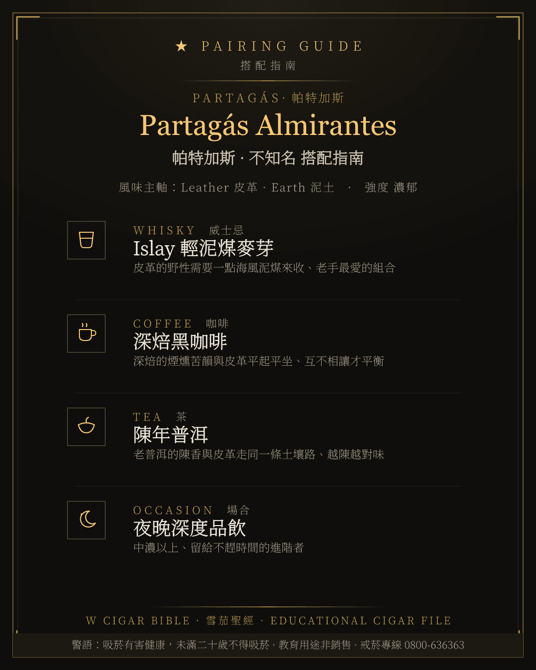 Partagás Almirantes 搭配指南 · 帕特加斯