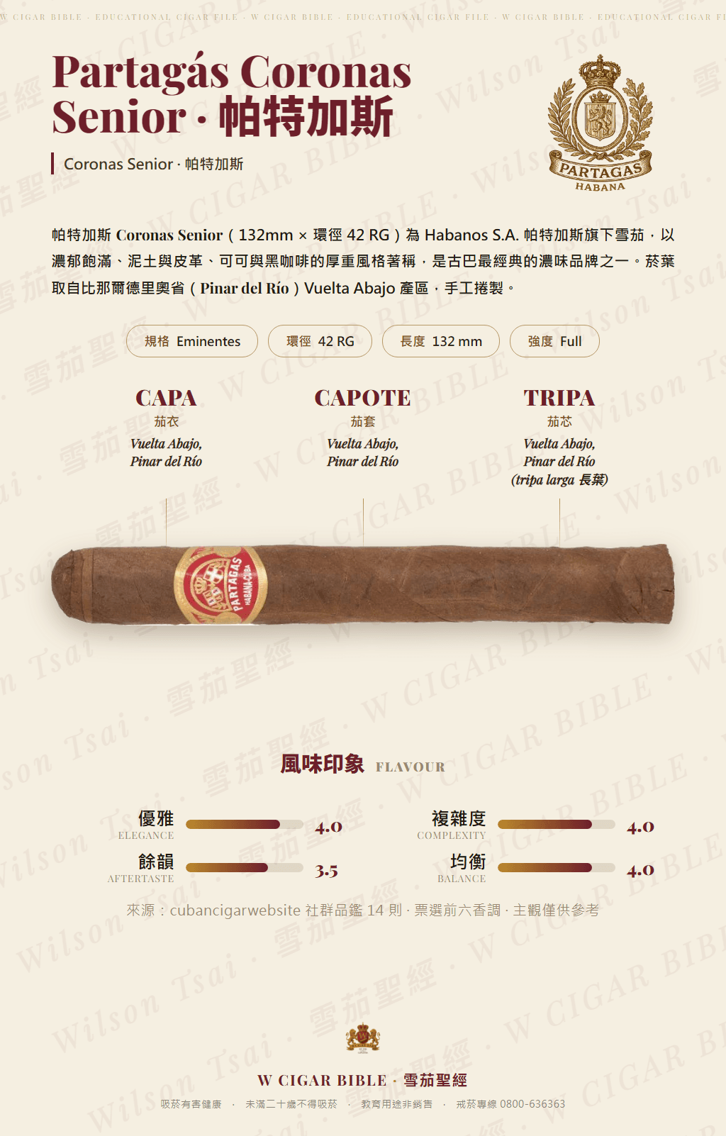 Partagás Coronas Senior · 帕特加斯