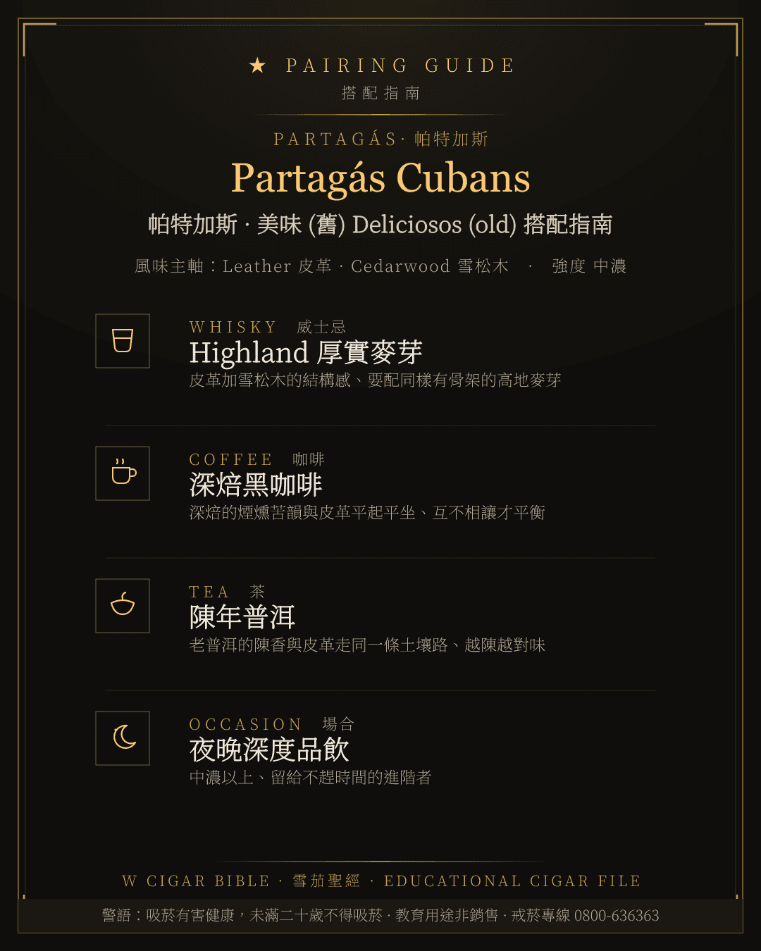 Partagás Cubans 搭配指南 · 帕特加斯
