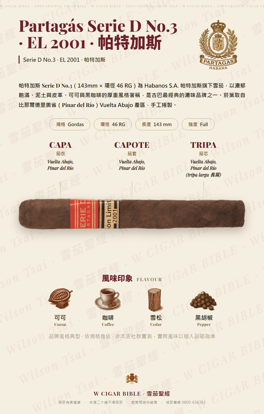 Partagás Serie D No.3 · EL 2001 · 帕特加斯
