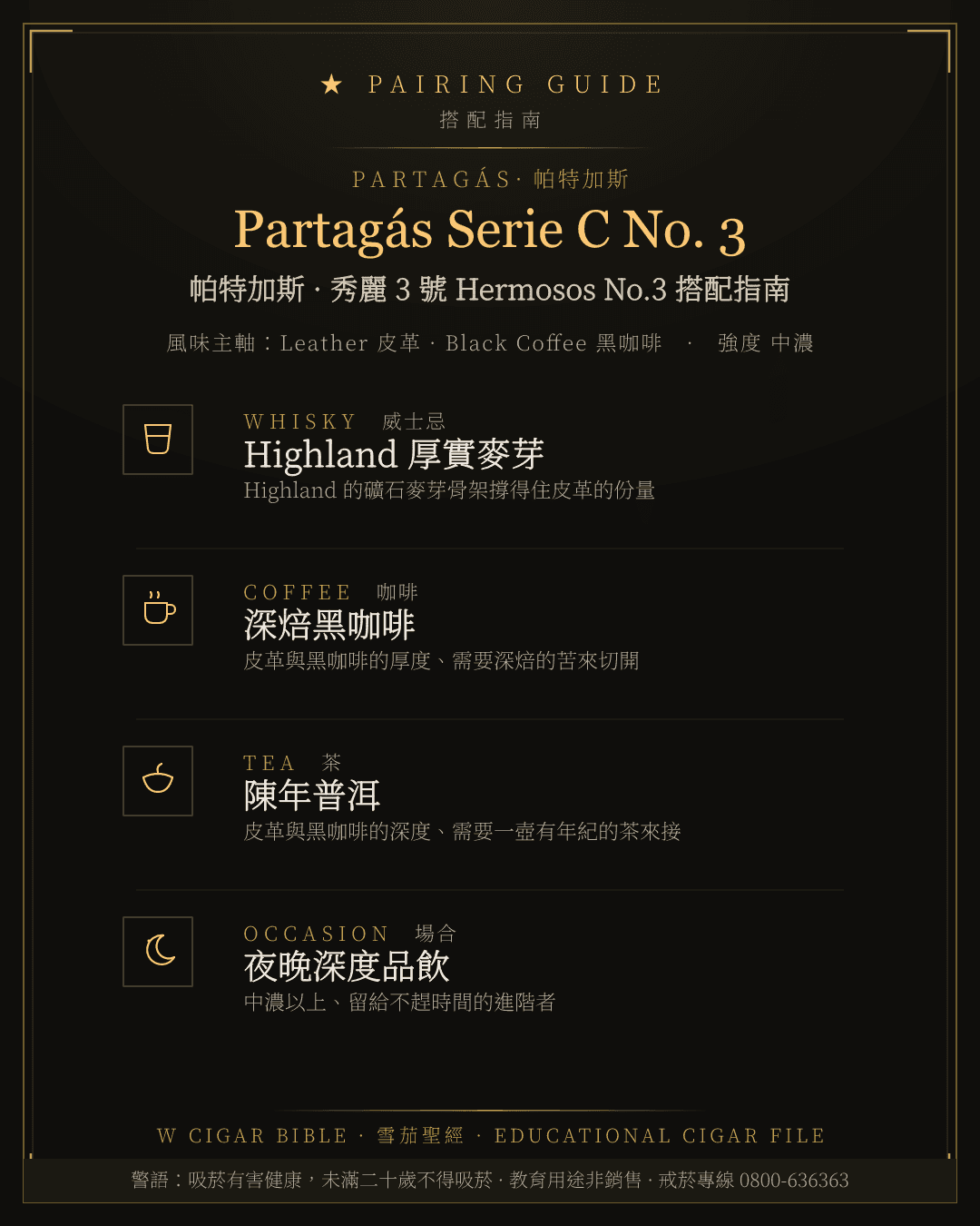 Partagás Serie C No. 3 搭配指南 · 帕特加斯