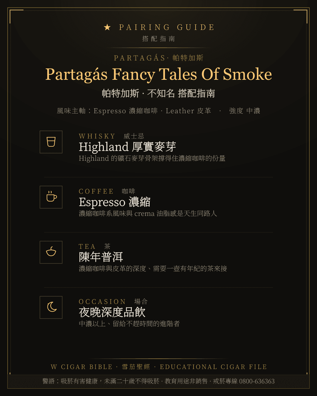 Partagás Fancy Tales Of Smoke 搭配指南 · 帕特加斯