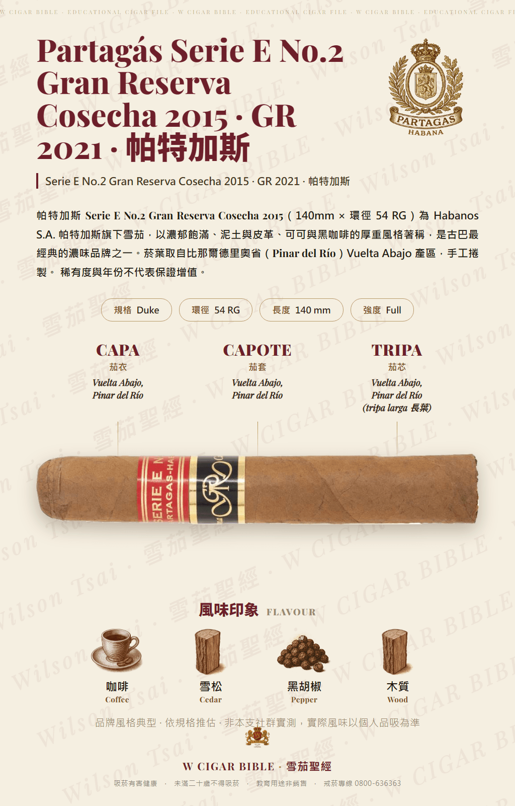 Partagás Serie E No.2 Gran Reserva Cosecha 2015 · GR 2021 · 帕特加斯